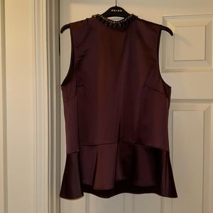 Burgundy pendulum blouse with bead work.